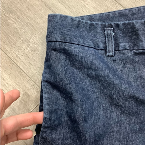 Women's Express 8 M Medium Navy Blue Denim Jeans Shorts High Rise Rolled Hem - Picture 4 of 7